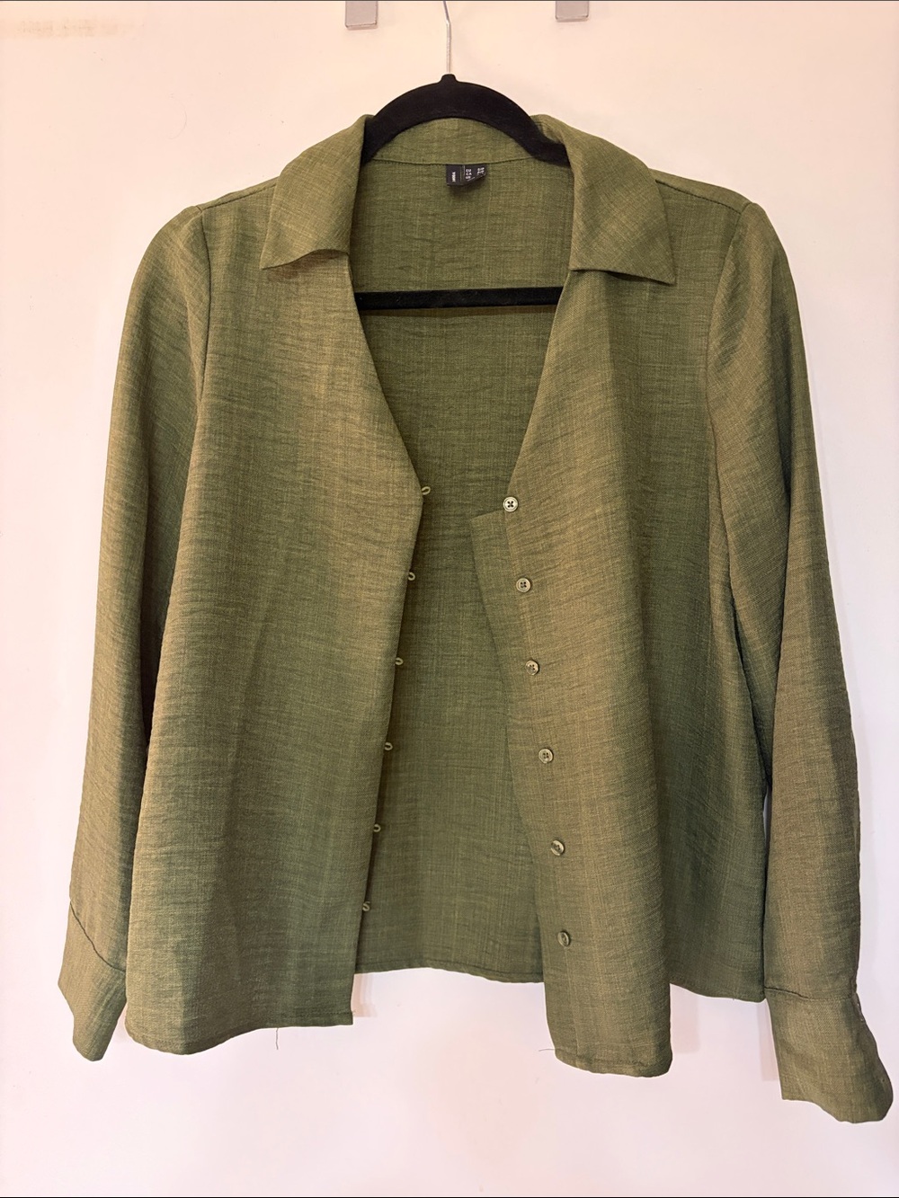 Vero Moda Olive Green Relaxed Button-Front Blazer